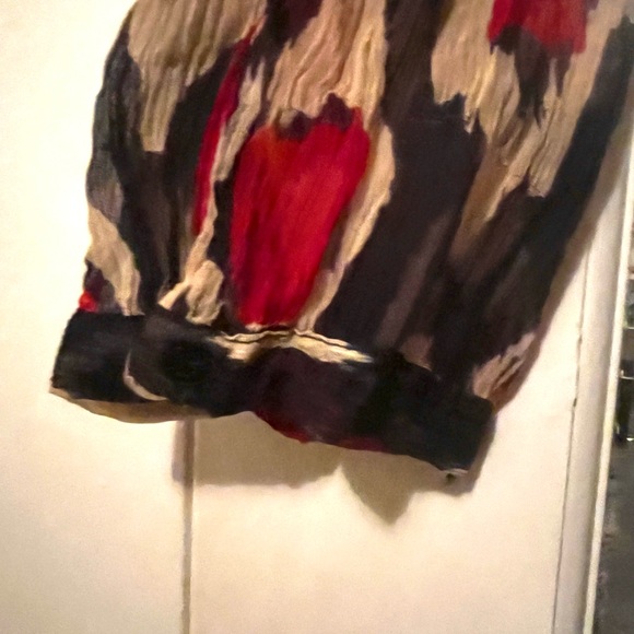 Diane Von Furstenberg tribal red and blue printed silk long sleeve dress 8 - Picture 5 of 13